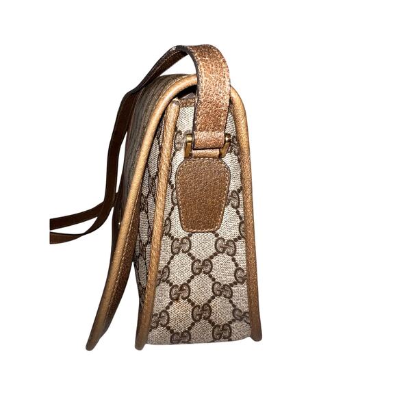 Gucci Vintage Brown GG Web Ophidia Supreme Classic Flap Crossbody Shoulder Bag - Picture 7 of 16
